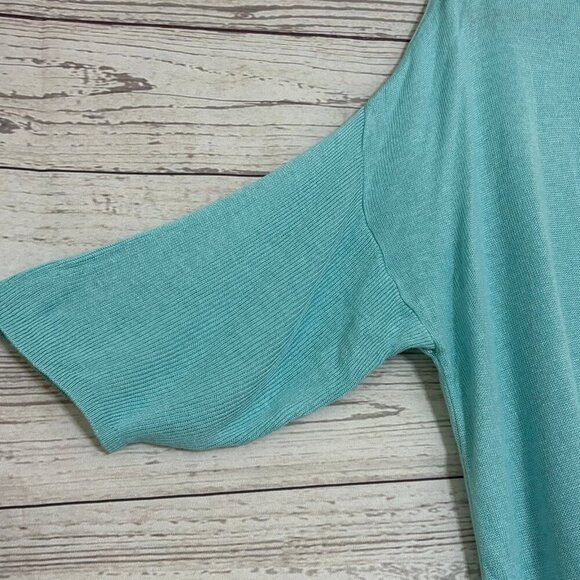 Lane Bryant Aqua Half Sleeve Knit Top 14/16 - Picture 3 of 7